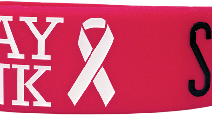 Custom wristband with ribbons for play pink