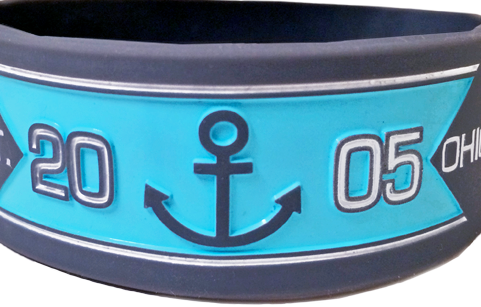 custom wristband made for rock everywear print by wristband bros