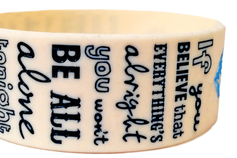 custom wristband for Mayday Parade printed by Wristband Bros