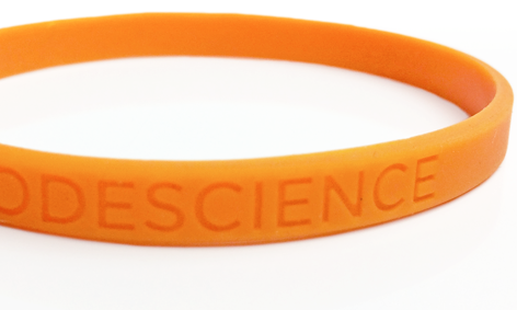 orange Thin Silicone Wristband made for Codescience