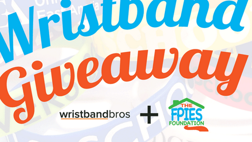 custom wristband giveaway sponsored by Wristband Bros and FPIES Foundation