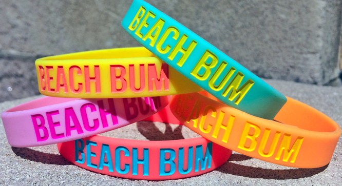 beach bum custom bracelets made in summery colors