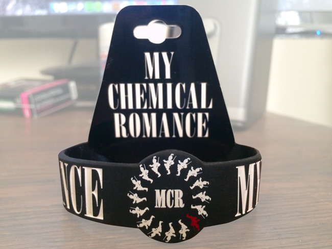 my chemical romance wristband with foldover header card