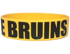 bruins sports wristband in gold and black