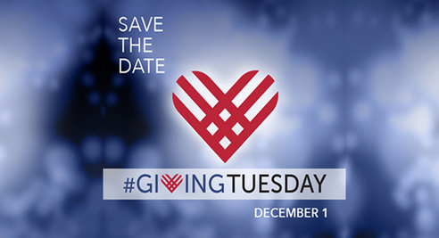 #GivingTuesday logo with save the date of Dec. 1