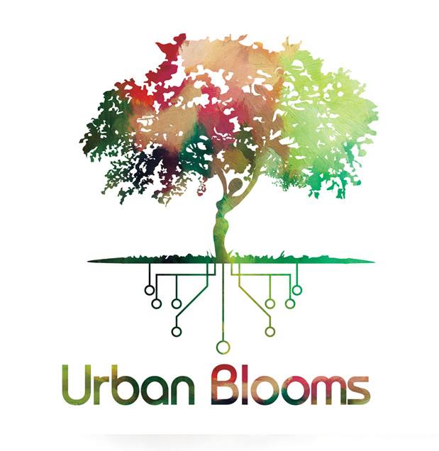 urban blooms tree logo with subway system roots