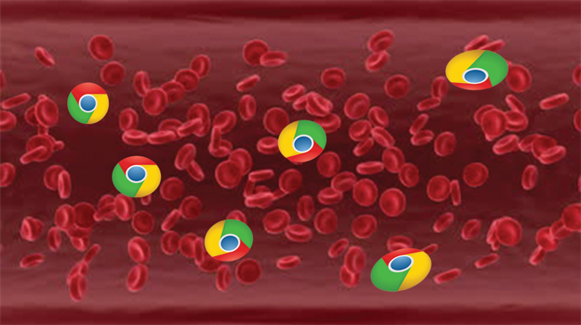 chrome disease in vein floating amongst red blood cells