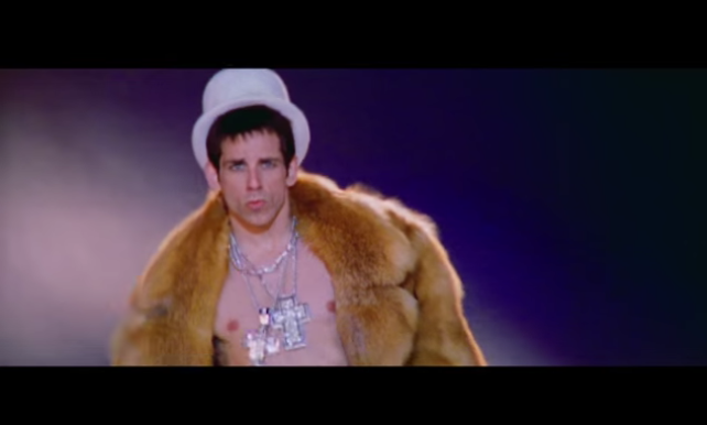 Derek Zoolander walking down the catwalk