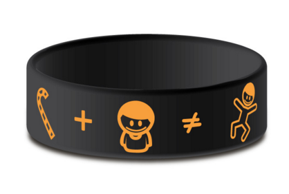 sugar hyperactive wristband demonstrating that the myth is not true