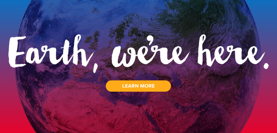 earth we're here image from the CoolEffect.org website