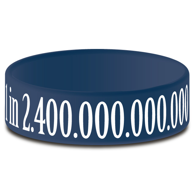 perfect bracket wristband showing odds of 1 in 2.4 trillion