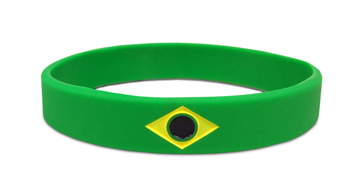 brazil wristband with homage to flag