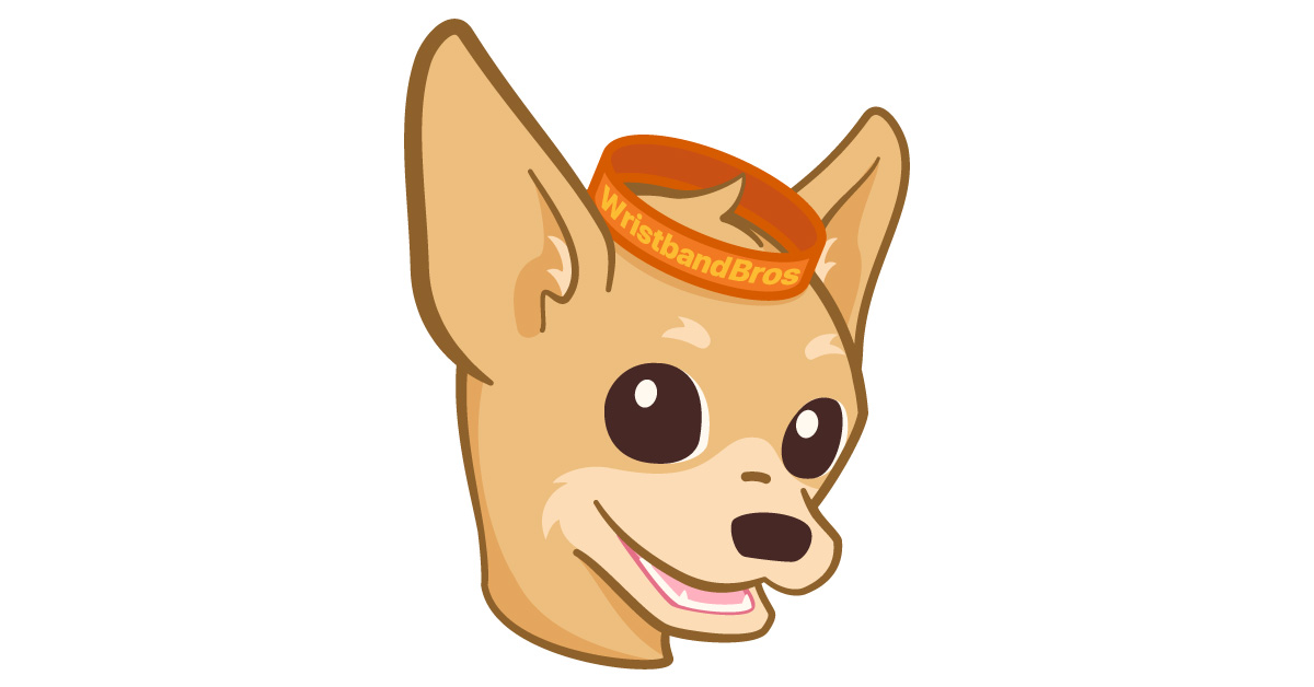 jd the dog logo with wristband on head