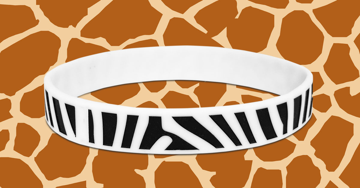 zebra print wristband on giraffe print