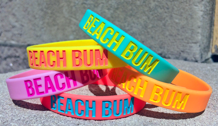 beach bum wristbands in multiple colors