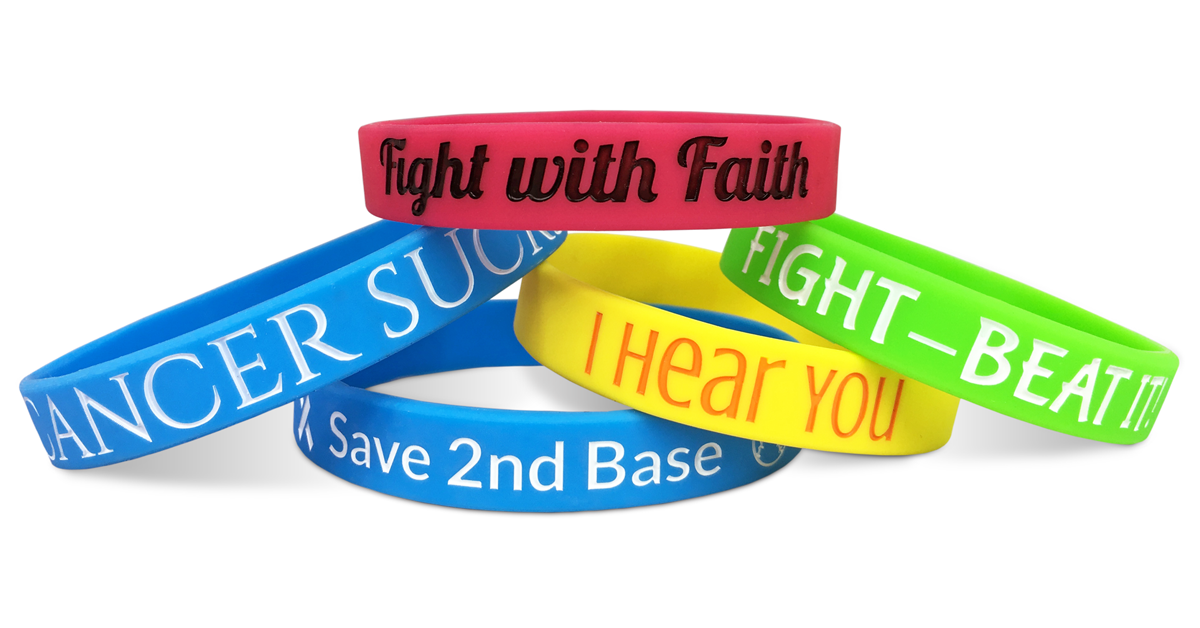 inspirational quote wristbands in multiple colors