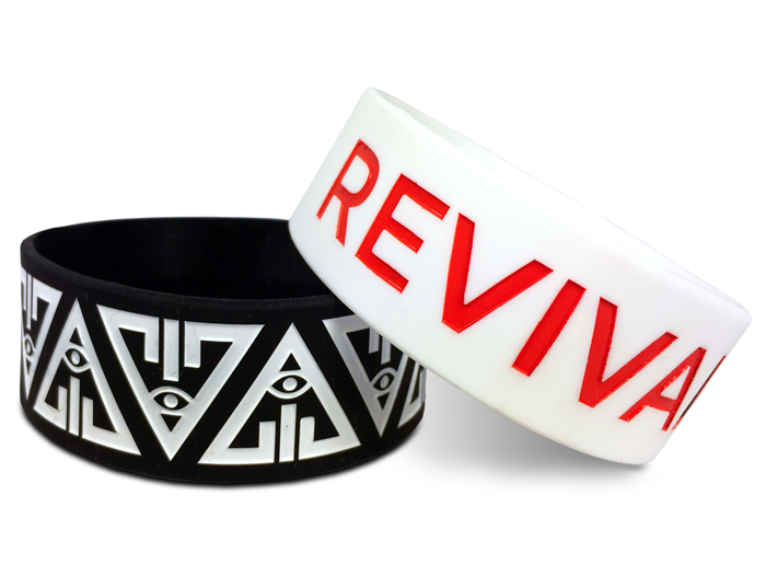 personalized rubber bracelets in white and black