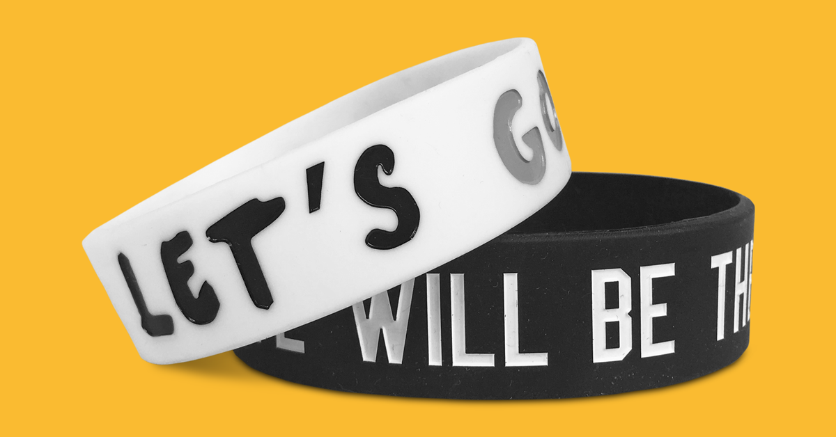 three quarter inch wide wristbands in white and black