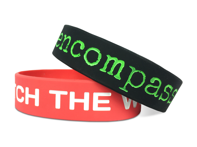 personalized rubber bracelets in black and red