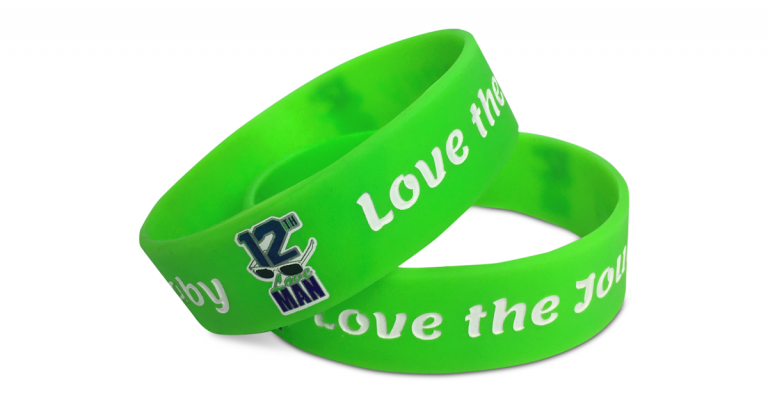 screen printed logo wristband for 12th man club
