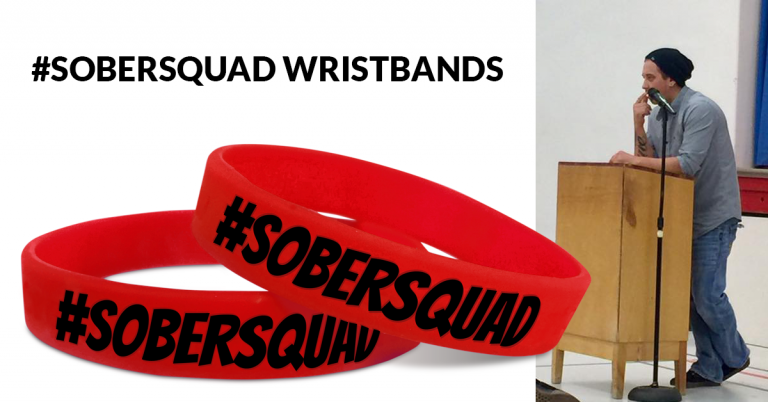 sober squad wristbands made to raise awareness for addiction