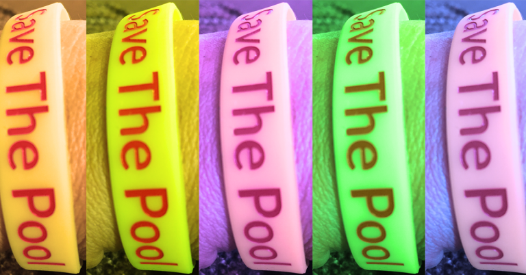 save the pool wristbands with color filters